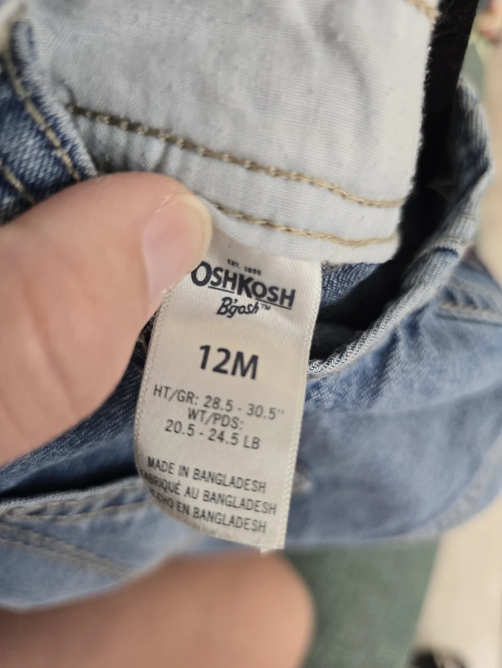 OshKosh B'gosh Light Blue Denim Overallsze 12 Months